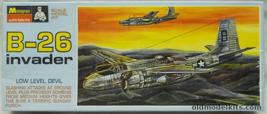 Monogram 1/67 B-26 Invader 'Low Level Devil' - Blue Box Issue, PA195-130 plastic model kit